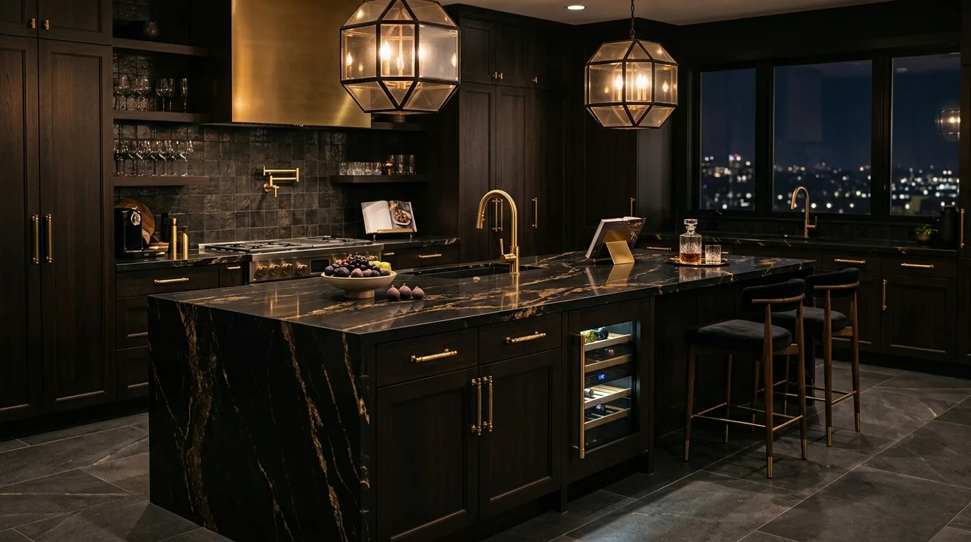 Use pendant lighting to define the island zone clearly inspiration for a kitchen with an island.